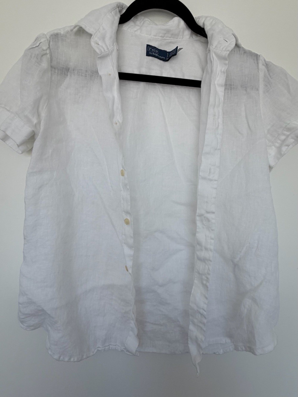 Polo by Ralph Lauren White Short-Sleeve Linen Button-Down Shirt